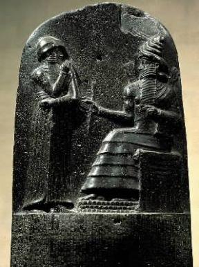 Codice di Hammurabi. Particolare della stele (Parigi, Louvre).De Agostini Picture Library / G. Dagli Orti
