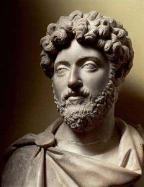 Marco Aurelio raffigurato in un busto marmoreo (Londra, British Museum).De Agostini Picture Library/G. Nimatallah