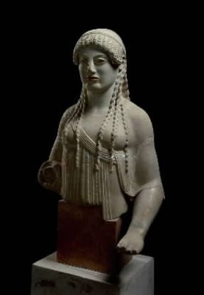 Ritratto. KÃ³rai di Euthydilos (Atene, Museo dell'Acropoli).De Agostini Picture Library/G. Nimatallah