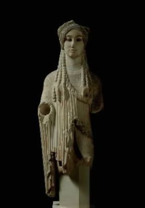 Scultura. Statua di kÃ³re, sec. V a. C. (Atene, Museo dll'Acropoli).De Agostini Picture Library / G. Nimatallah