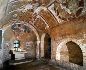 Francia. Gli affreschi nella cripta romanica della cattedrale St. Ãˆtienne di Auxerre.De Agostini Picture Library/G. Dagli Orti