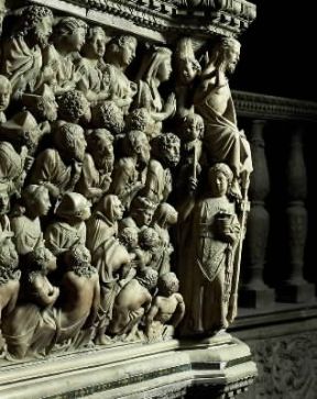 Gotico. Particolare del pulpito di Nicola Pisano (Siena, duomo).De Agostini Picture Library / G. Nimatallah