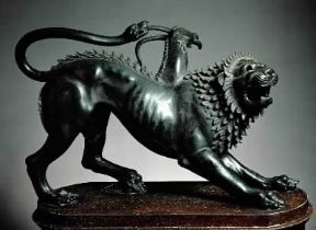 Etruschi. La chimera di Arezzo, bronzo conservato nel Museo Archeologico di Firenze.De Agostini Picture Library/G. Nimatallah