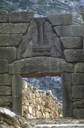 Micene. La Porta dei Leoni, l'ingresso principale dell'acropoli.De Agostini Picture Library/A. Vergani