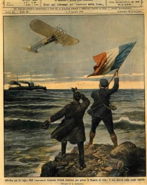 Aviazione. Il francese L. BlÃ©riot attraversa per primo la Manica in volo (1909).De Agostini Picture Library / A. Dagli Orti