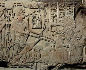 Egitto . Il re Amenofi III raffigurato in un bassorilievo della tomba di Meneptah a Tebe (Il Cairo, Museo Egizio).De Agostini Picture Library/G. Dagli Orti