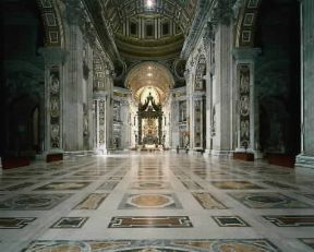 Gian Lorenzo Bernini . La navata centrale della basilica di S. Pietro.De Agostini Picture Library/G. Cigolini
