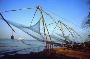 India . Reti utilizzate per la pesca dei crostacei nello Stato del Kerala.De Agostini Picture Library/A. Risso