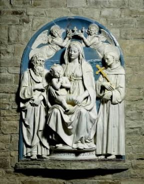 Luca Della Robbia . Madonna col Bambino e Santi (Firenze, Pieve di Pomino, La Rufina).De Agostini Picture Library/G. Nimatallah