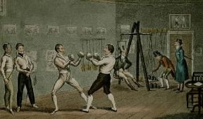 Pugilato. Una lezione di boxe in un disegno del XIX sec. (Parigi, MusÃ©e des Arts DÃ©coratifs).De Agostini Picture Library/G. Dagli Orti