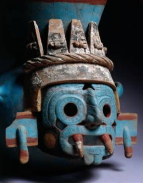 Aztechi. Anfora del dio Tlaloc, sec. XV (CittÃ  di Messico, Museo Nazionale di Archeologia).De Agostini Picture Library / A. De Gregorio