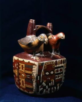 Culture andine. Vaso nazca a soggetto mitologico (Lima, Museo Archeologico).De Agostini Picture Library/G. Dagli Orti