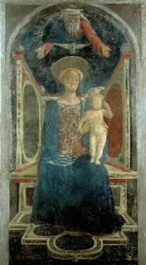 Domenico Veneziano . Madonna del Canto dei Carnesecchi (affresco riportato su tela, ca. 1432-37; Londra, National Gallery).Londra, National Gallery