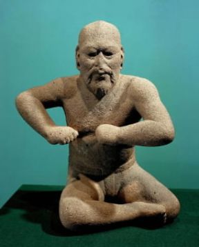 Olmechi . Il lottatore scultura considerata il capolavoro dell'arte olmeca (CittÃ  di Messico, Museo Nazionale di Antropologia).De Agostini Picture Library/G. Dagli Orti