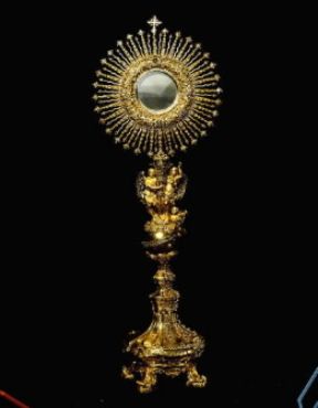 Ostensorio in oro, arte orafa italiana del sec. XVIII (Cagliari, Museo del Duomo).De Agostini Picture Library/A. De Gregorio