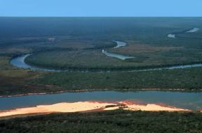 Brasile. Veduta aerea del bacino dello Xingu nel Mato Grosso.De Agostini Picture Library/M. LEIGHEB