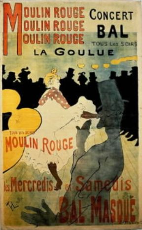 Henri de Toulouse-Lautrec. Un manifesto che pubblicizza il Moulin Rouge (Parigi, MusÃ©e de l'Affiche).De Agostini Picture Library/G. Dagli Orti