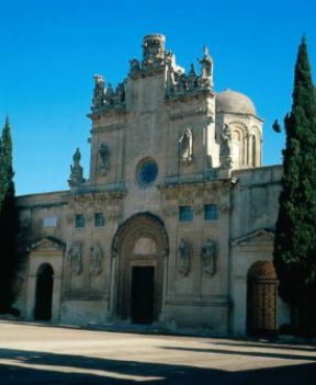 Lecce. La facciata della chiesa dedicata ai SS. NicolÃ² e Cataldo.De Agostini Picture Library/G. Barone