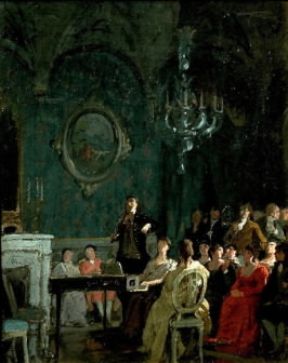 NiccolÃ² Paganini . Concerto di Paganini di A. Gatti (Firenze, Galleria d'Arte Moderna).De Agostini Picture Library/G. Dagli Orti