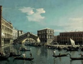 Canaletto. Il ponte di Rialto (Parigi, Louvre).De Agostini Picture Library/G. Dagli Orti