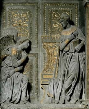 Donatello . Annunciazione (1435 ca.; Firenze, Santa Croce).De Agostini Picture Library/G. Nimatallah