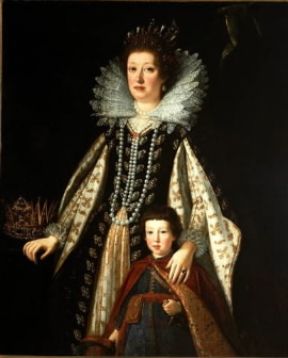 Maria Maddalena, d'Austria, granduchessa di Toscana, ritratta con il figlio Ferdinando II (Firenze, Museo degli Argenti).De Agostini Picture Library/G. Nimatallah