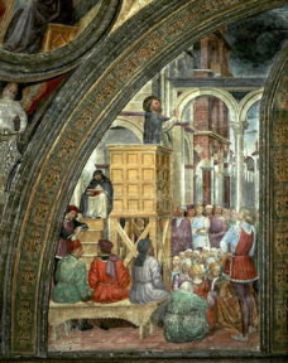 Milano. Il miracolo della nube, affresco della cappella Portinari in S. Eustorgio.De Agostini Picture Library/M. Carrieri