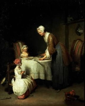 Pittura di genere. Il Benedicite di J. B. S. Chardin (Parigi, Louvre).Parigi, Louvre