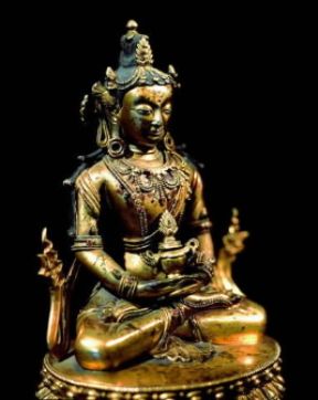 Tibet. Amitayus in una statuetta in bronzo (Parigi, MusÃ©e Guimet).De Agostini Picture Library/G. Dagli Orti