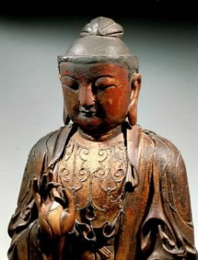 Buddha raffigurato nell'atteggiamento dell'argomentazione, legno policromo giapponese del periodo Kamakura (sec. XIV-XV; Genova, Museo Chiossone).De Agostini Picture Library/A. Dagli Orti