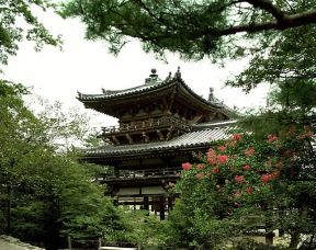Heian. Particolare del tempio del Byodoin a Uji.De Agostini Picture Library / G. Nimatallah