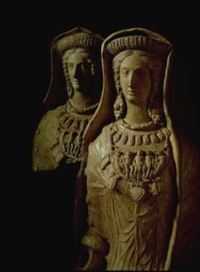 Italia . Statua femminile proveniente da Lavinio (sec. V a. C.; Pratica di Mare, Museo).De Agostini Picture Library/G. Nimatallah