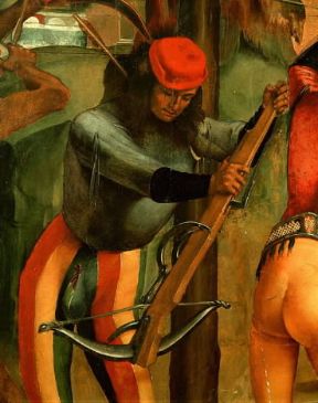 Balestra. Il martirio di S. Sebastiano di Luca Signorelli, particolare (CittÃ  di Castello, Pinacoteca Civica).De Agostini Picture Library / A Dagli Orti