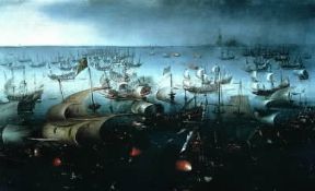 Gran Bretagna. La sconfitta dell'Armada in un dipinto di Cornelius Vroom.Innsbruck, Tiroler Landesmuseum