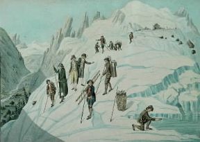Horace-BÃ©nÃ©dict de Saussure. Ascensione al Monte Bianco nel luglio 1787.De Agostini Picture Library / G. Dagli Orti