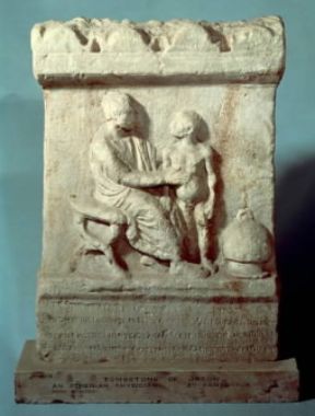 Medicina. Stele funeraria di un medico ateniese del II sec. d. C. (Londra, British Museum).Londra, British Museum