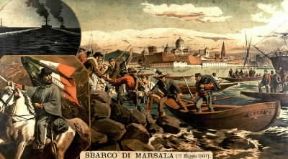 Spedizione dei Mille. Lo sbarco di Garibaldi a Marsala (Palermo, Museo del Risorgimento).De Agostini Picture Library/V. Pirozzi