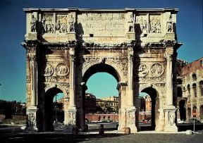 Costantino I. L'arco di Costantino a Roma.De Agostini Picture Library
