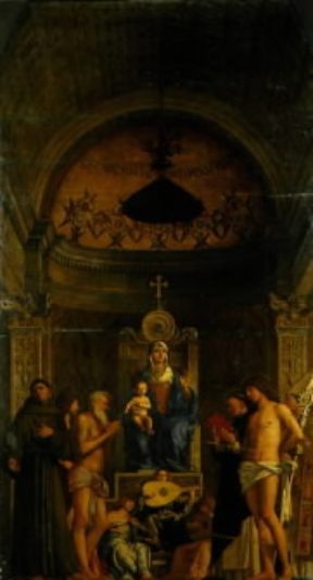 Giovanni Bellini detto il Giambellino. La grandiosa pala per la chiesa di S. Giobbe (Venezia, Gallerie dell'Accademia).De Agostini Picture Library/F. Ferruzzi