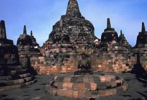 Indonesia . Veduta del tempio di Barabudur.De Agostini Picture Library