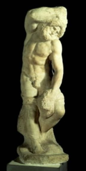 Michelangelo Buonarroti. Una delle quattro statue Prigioni (Firenze, Galleria dell'Accademia).De Agostini Picture Library/G. Nimatallah