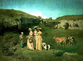 Pittura di genere. Le signorine del villaggio di G. Courbert (New York, Metropolitan Museum of Art).New York, Metropolitan Museum of Art