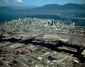 Vancouver. Veduta aerea della cittÃ .De Agostini Picture Library/Pubbli Aer Foto