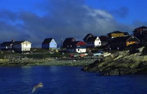 Groenlandia. Case di pescatori a Nuuk.De Agostini Picture Library / D. Staquet