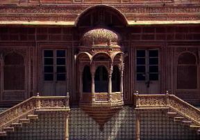 Rajasthan. Particolare del palazzo del maharajÃ  a Jaisalmer.De Agostini Picture Library/M. Bertinetti