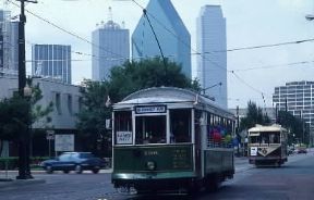 Tram. Una vettura nelle strade di Dallas (Texas).De Agostini Picture Library/S. Gutierrez