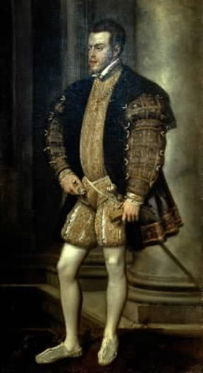 Filippo II in un ritratto di Tiziano (Firenze, Palazzo Pitti).De Agostini Picture Library/G. Dagli Orti