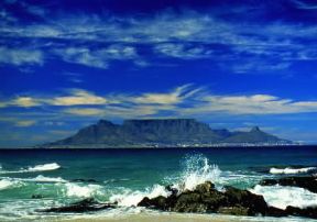 Repubblica Sudafricana. Table Mountain vista dal promontorio di CittÃ  del Capo.De Agostini Picture Library