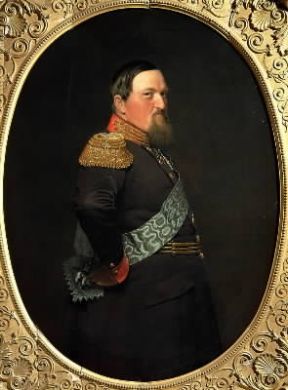 Federico VII . Il re di Danimarca ritratto da J. W. Gertner nel 1861 (Copenaghen, Castello di Rosenborg).De Agostini Picture Library/A. Dagli Orti