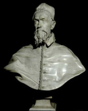 Innocenzo X raffigurato in un busto marmoreo di G. L. Bernini (Roma, Galleria Doria Pamphili). De Agostini Picture Library/V. Pirozzi